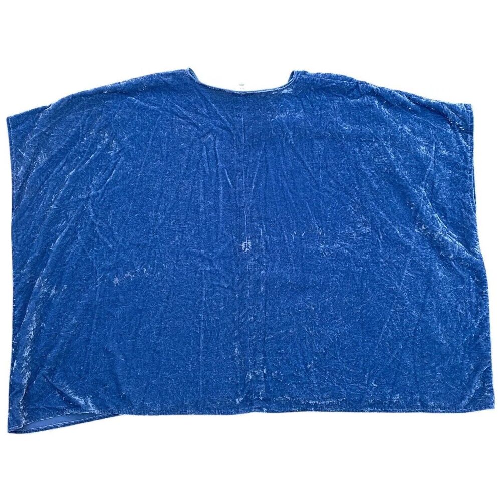 Pure Jill Oversized Sky Blue Crushed Velvet Boxy Lagenlook Top kimono Size L - Picture 9 of 14